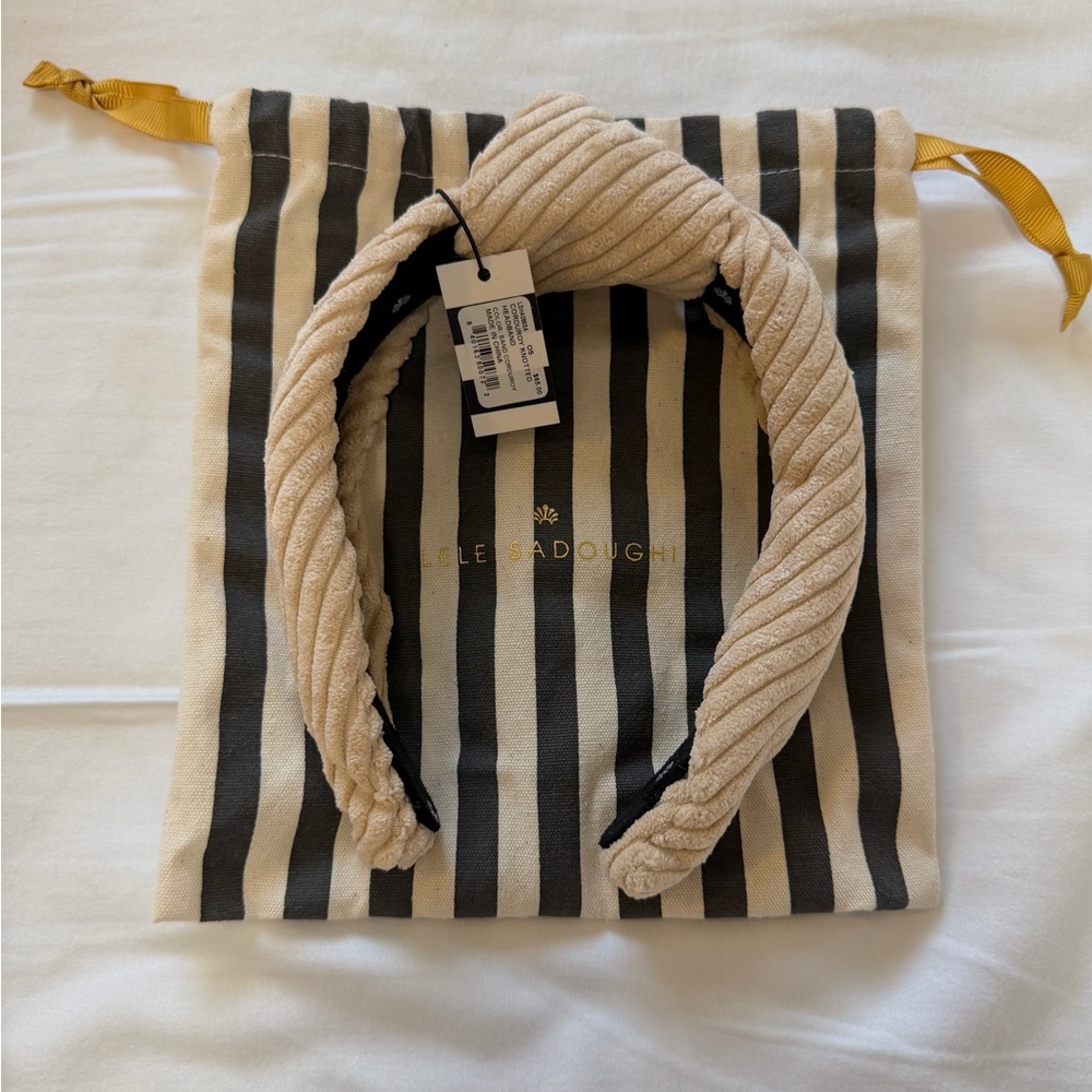 Lele Sadoughi Sand Corduroy Knotted Headband